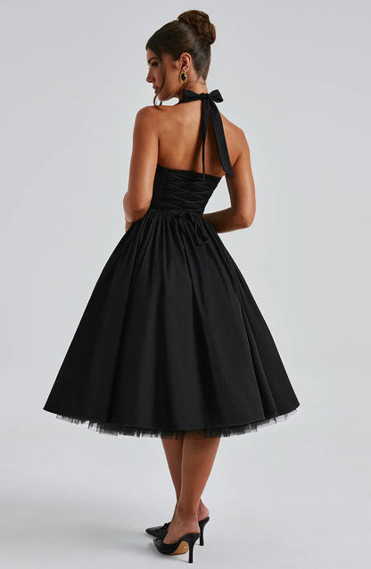 | Lace-up corset detail midi dress