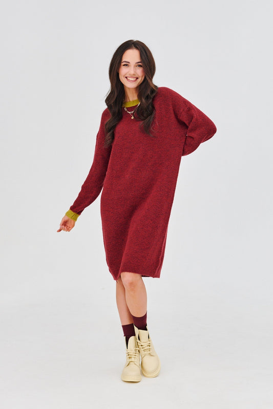 Knit Sweater Dress | Relaxed Fit | Soft Mid-Length Design