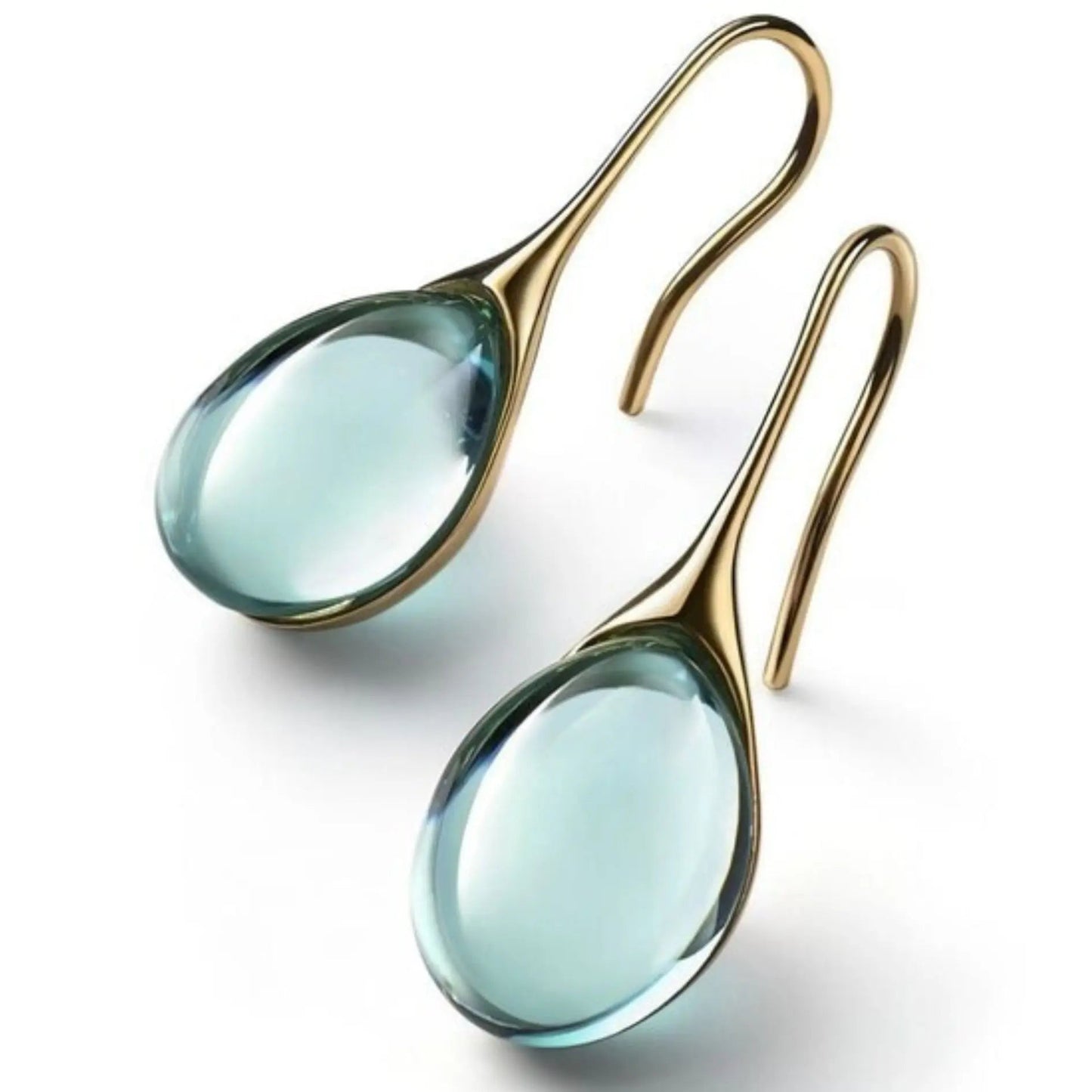 Aurora Teardrop Crystal Earrings | Gold Cat’s Eye Design