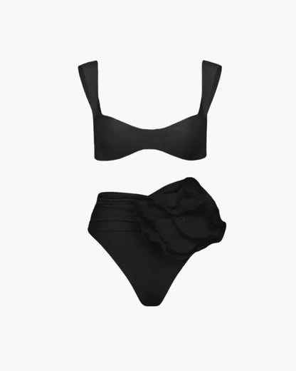 | Minimalist Embellished Ruched Bikini Set