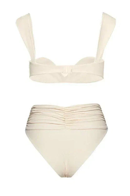 | Minimalist Embellished Ruched Bikini Set