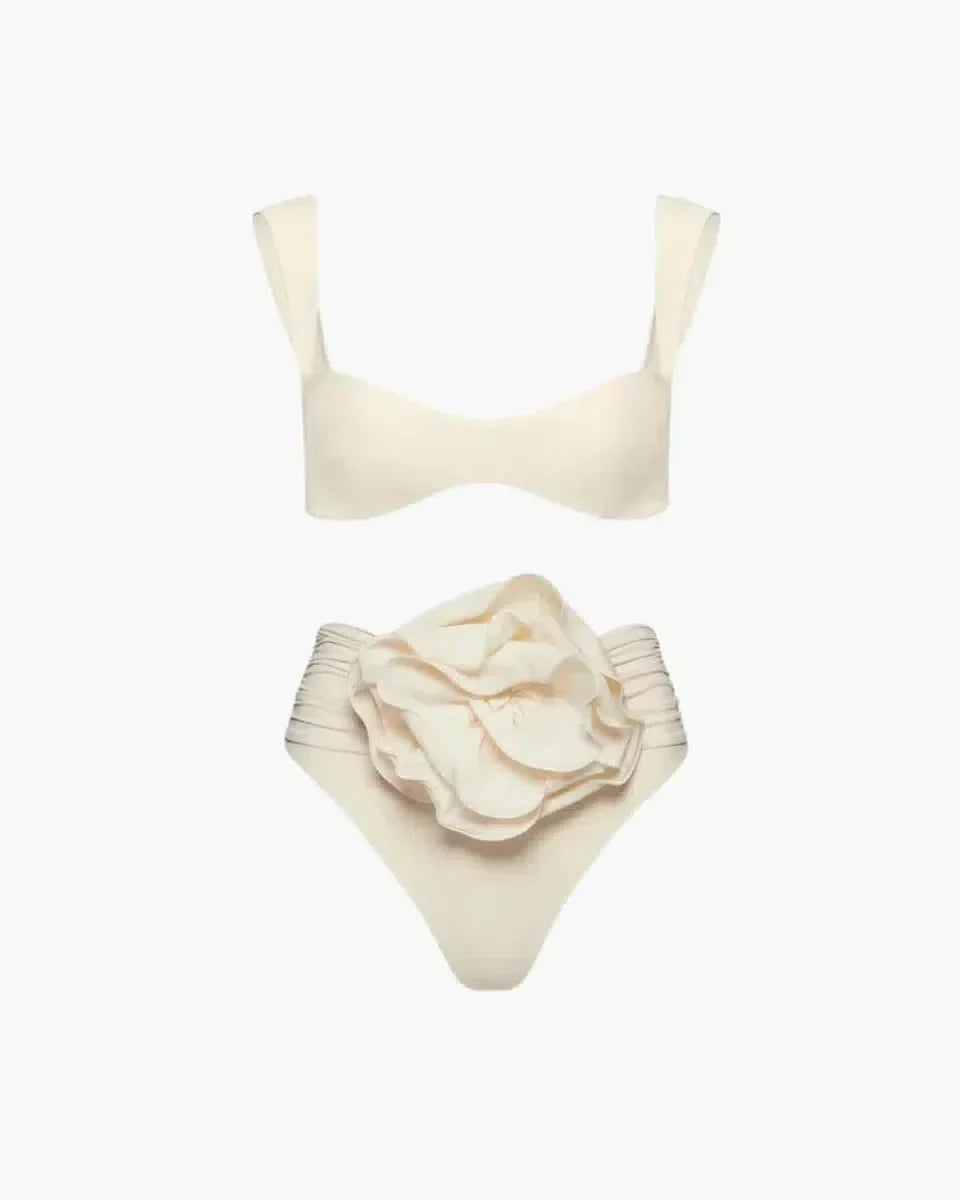 | Minimalist Embellished Ruched Bikini Set
