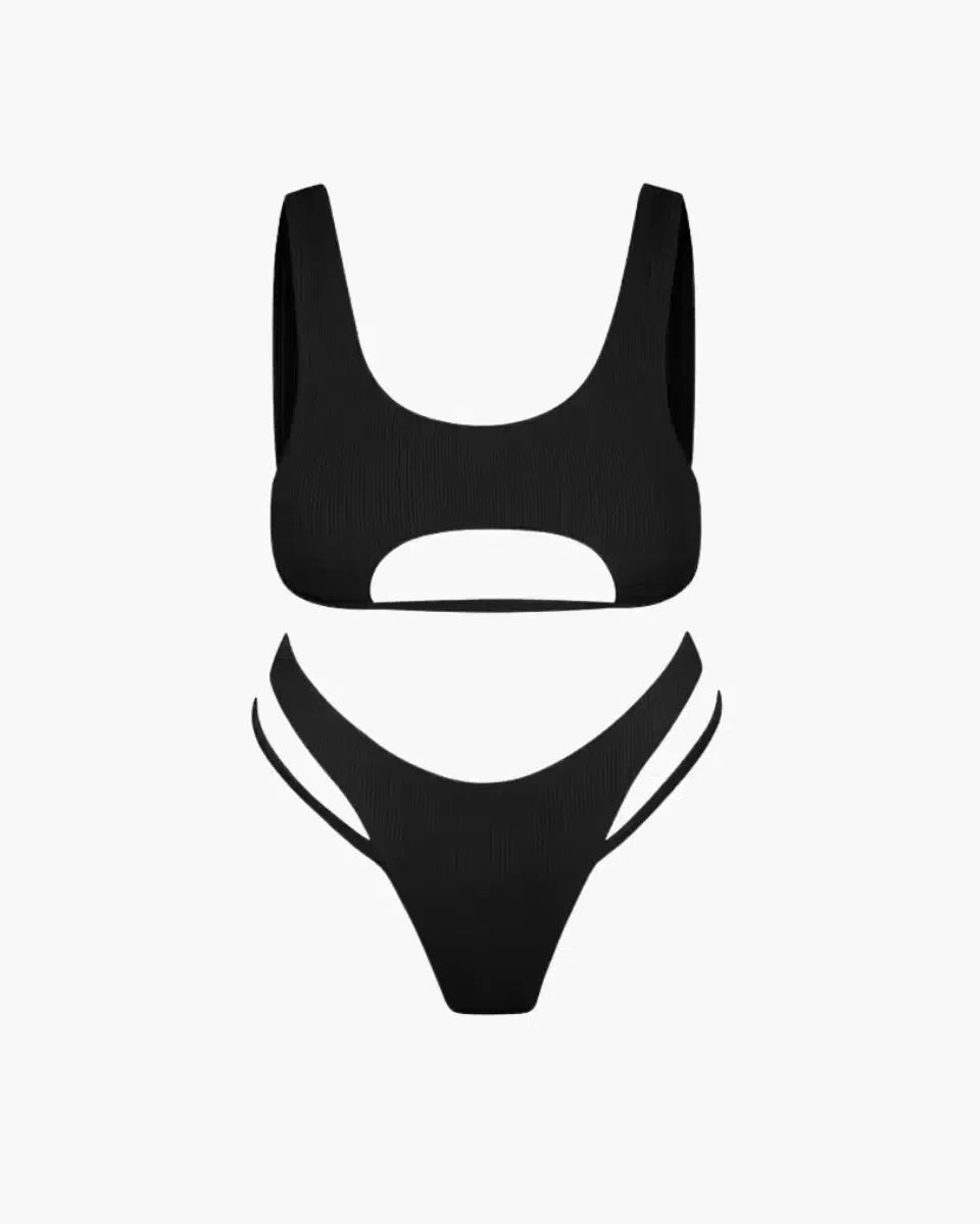 | Cutout Top High-Waisted Bikini Set