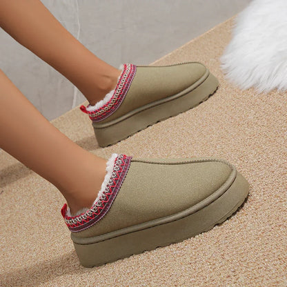 Ankle Flats Platform Stylish Plush Warm Fashion Snow Boot