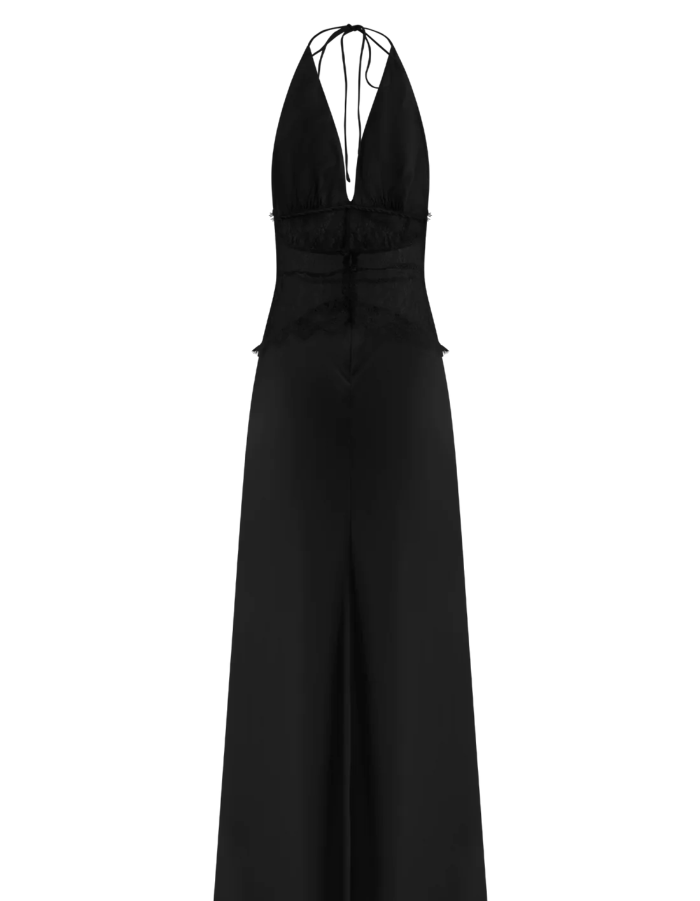 | Lace Waist Detail Halterneck Gown