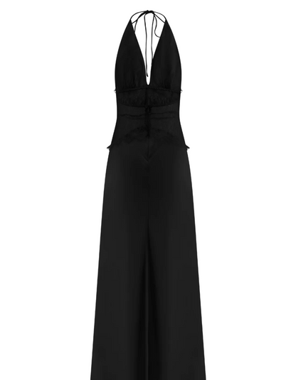 | Lace Waist Detail Halterneck Gown