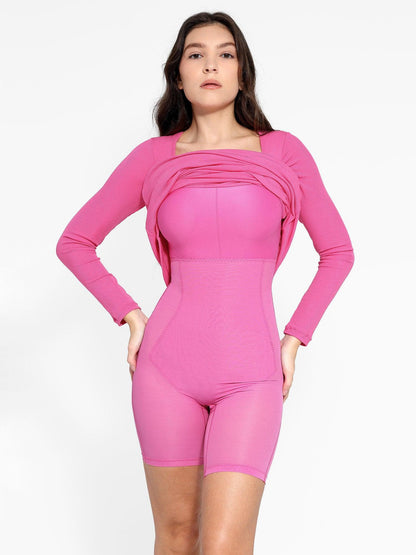| Sculpted Knit Long Sleeve Maxi Dress