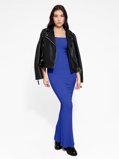 | Sculpted Knit Long Sleeve Maxi Dress