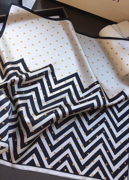 Dotline Charm - 100% Silk Square Scarf 55x55cm