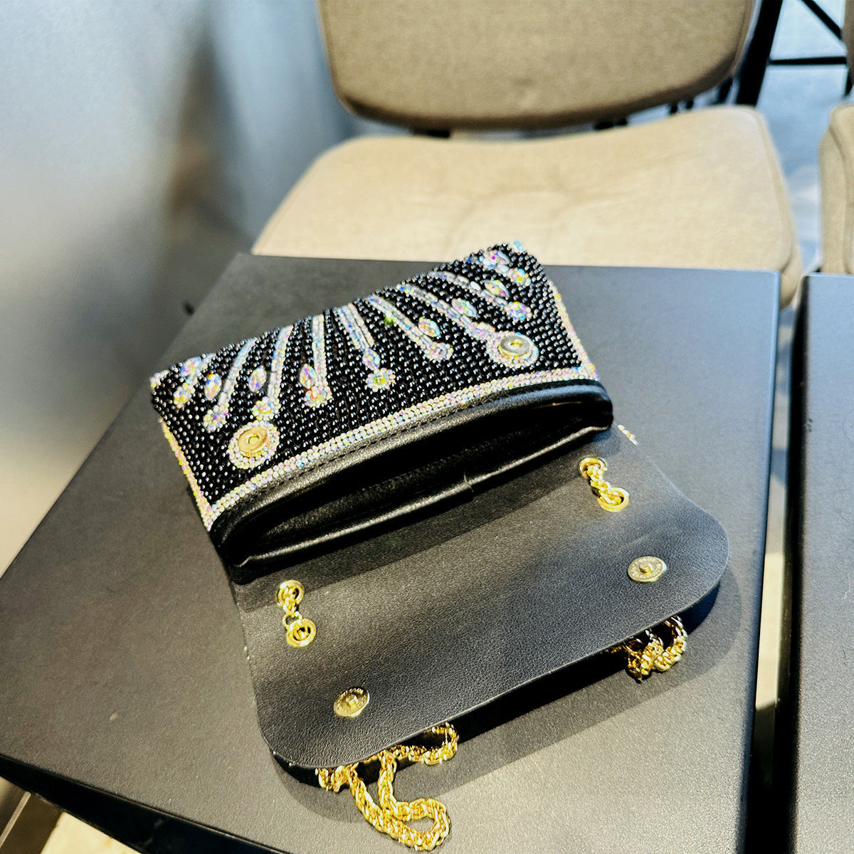 Rhinestone Clutch Bag by Luciana