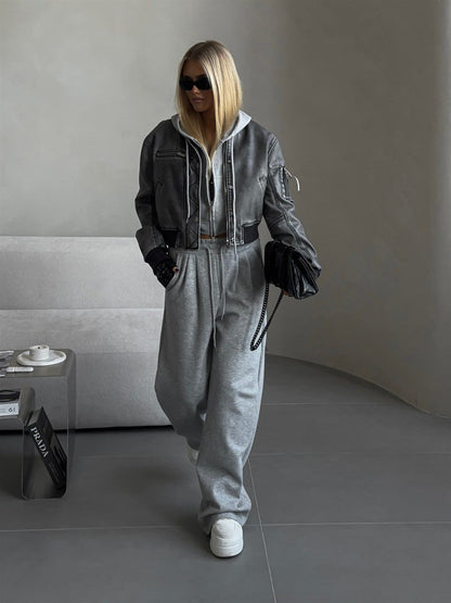 Amelia Cropped Hoodie Set