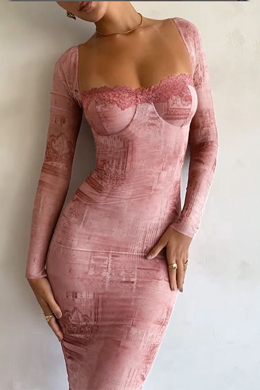 Sexy slim long-sleeved dress