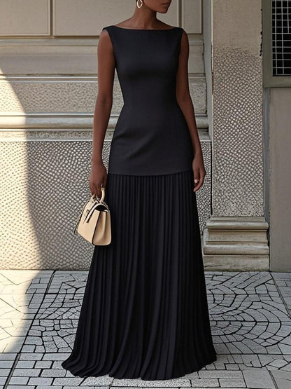 Solid Color Sofia Pleated Two Piece Set