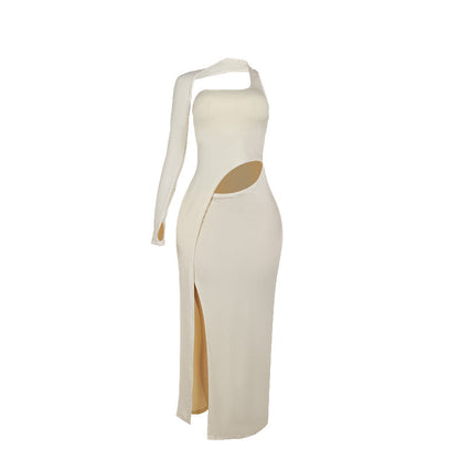 Elegant Design Hollow Out Cutout out Single Sleeve Split