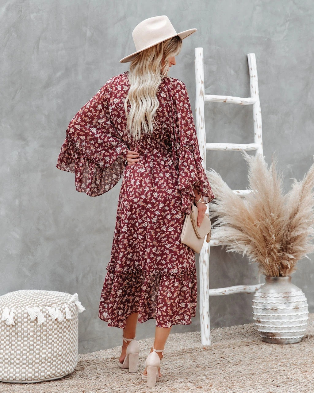 Brookings Floral Shimmer Midi Dress - FINAL SALE