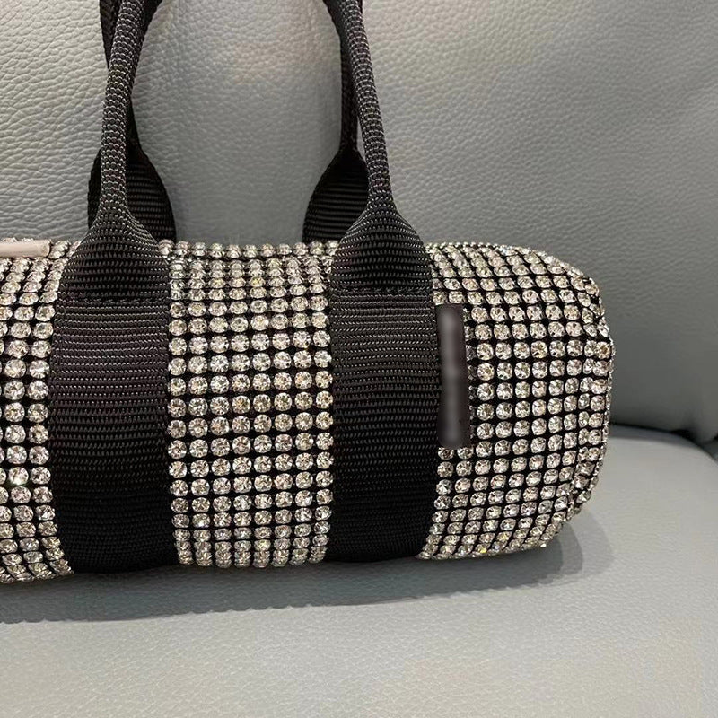 Rhinestone-Embellished Rose Handbag