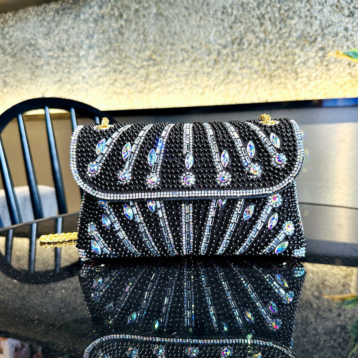 Rhinestone Clutch Bag by Luciana