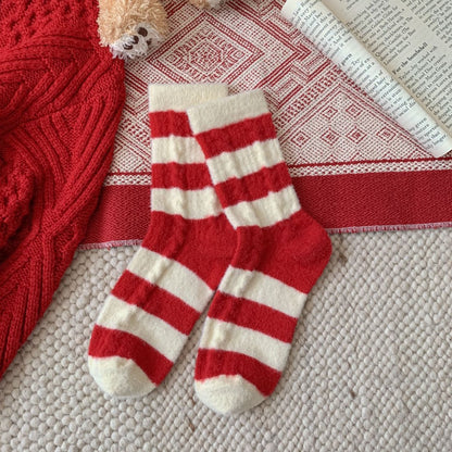 Wool Thick Warm Red Cute Socks