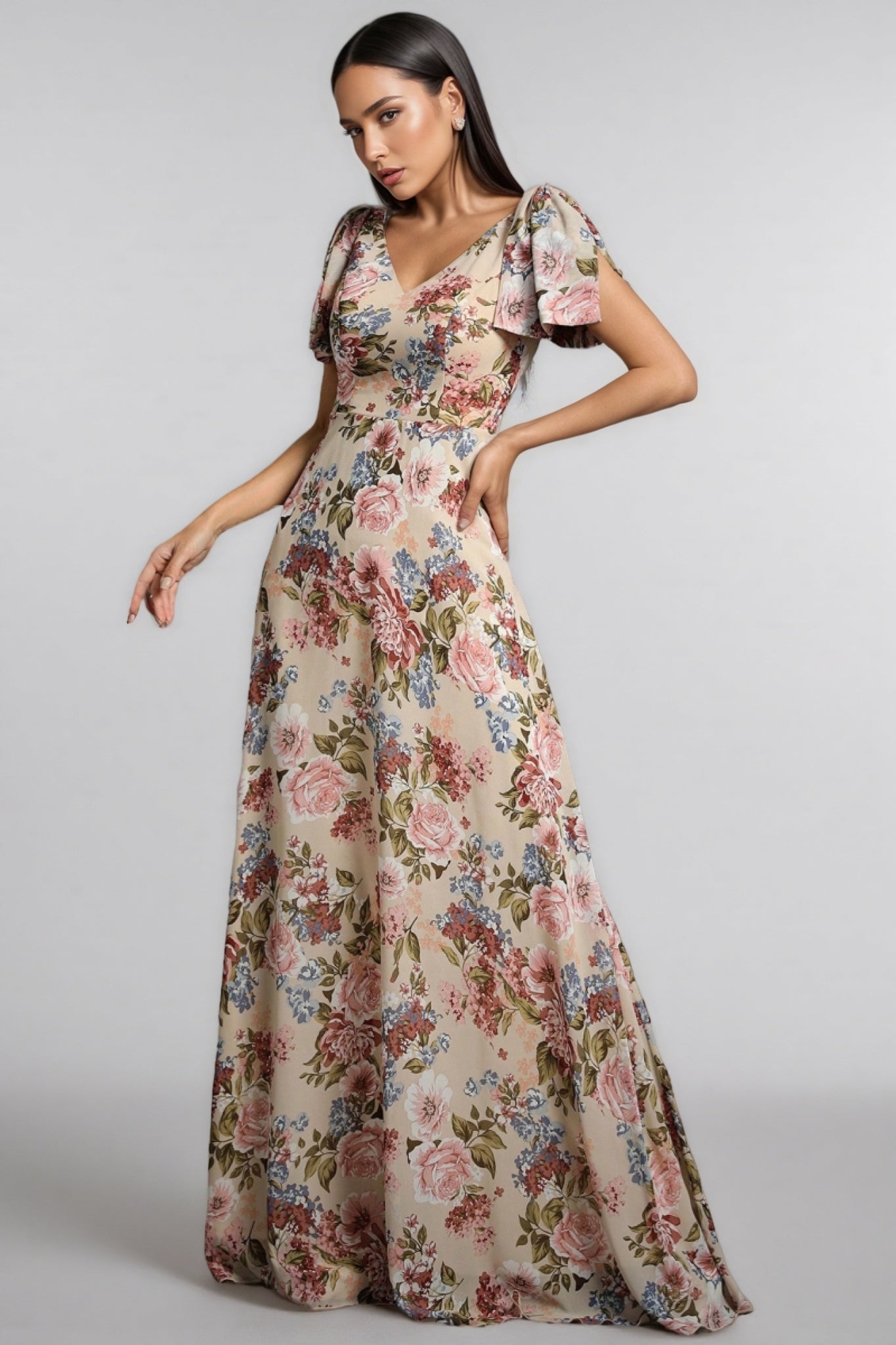Rosia A-line Floral Maxi Dress