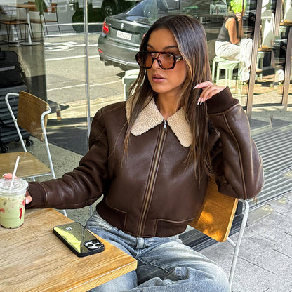 Taylynn Retro Faux Leather Jacket