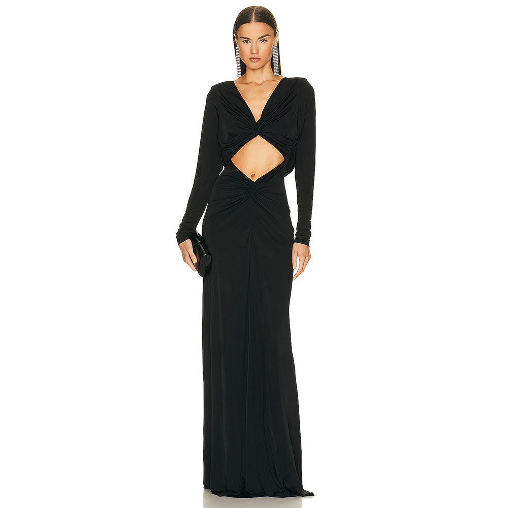 Long Sleeved Twisted Cropped Dress Dress Winter