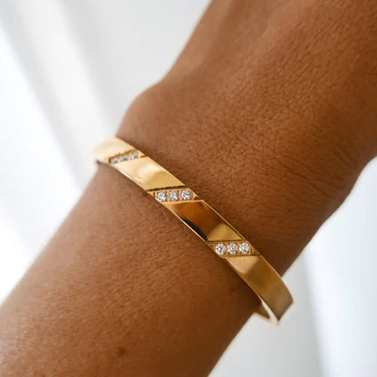 Vintage Rhinestone Studded Cuff Bracelet
