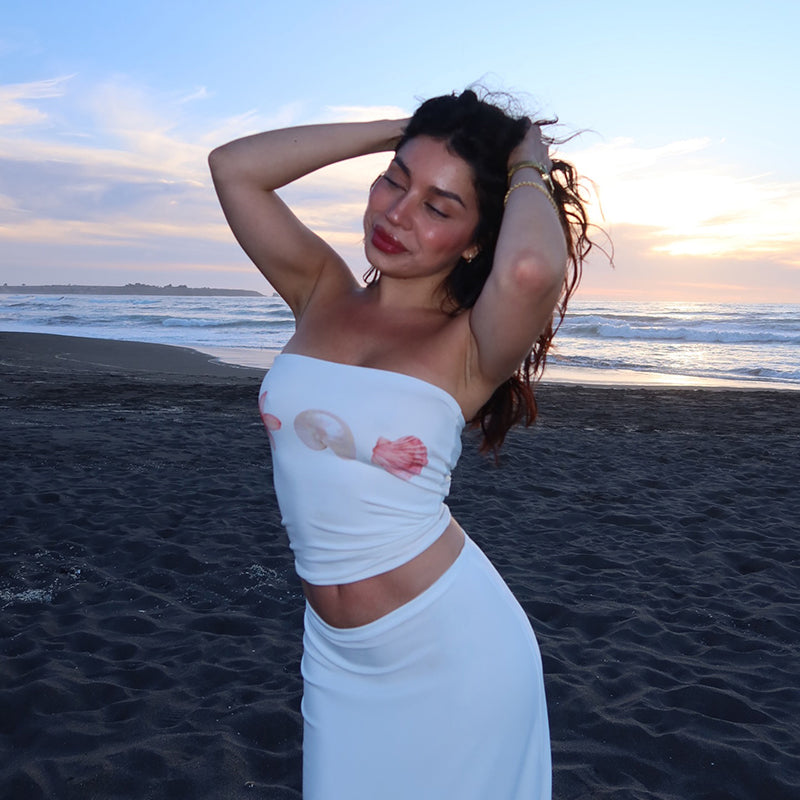 Lyana Shell Print Tube Top