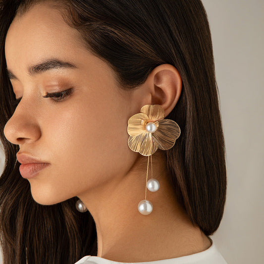 Ginkgo Flower Dangle Drop Earrings