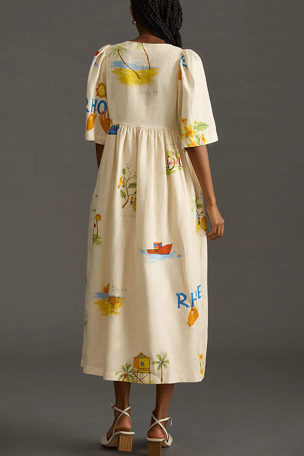 Fashionable Parisian Maelien - Summer floral dress