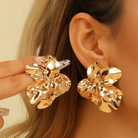 Textured Asymmetrical Geometric Earrings