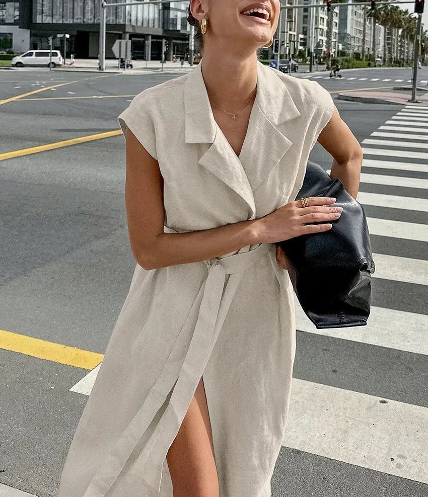 women belted cami dress summers beach outfit