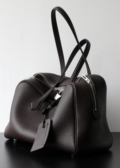 Amara - Pebbled Leather Travel Tote Bag