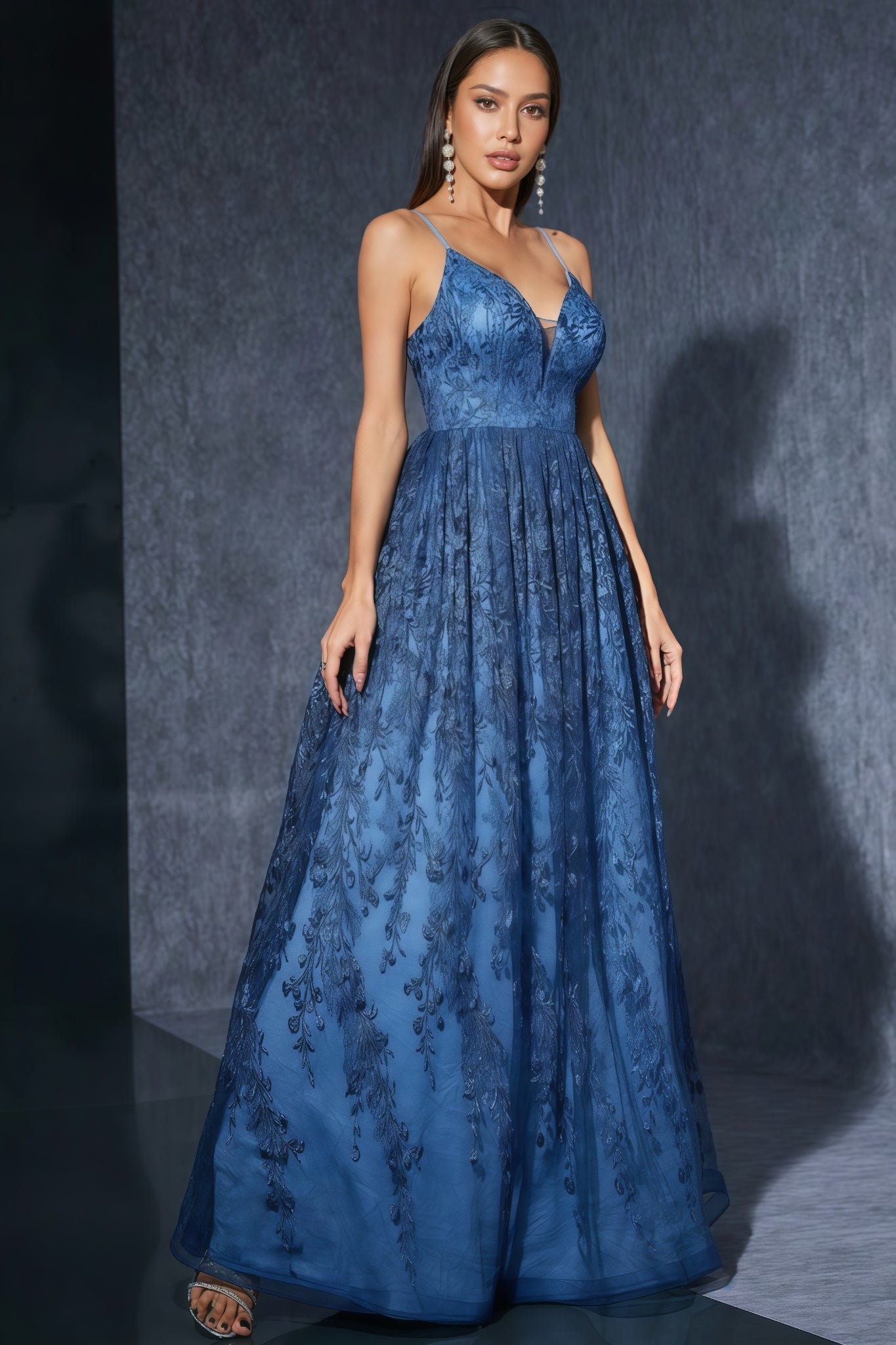 Keane Blue Mesh Maxi Dress