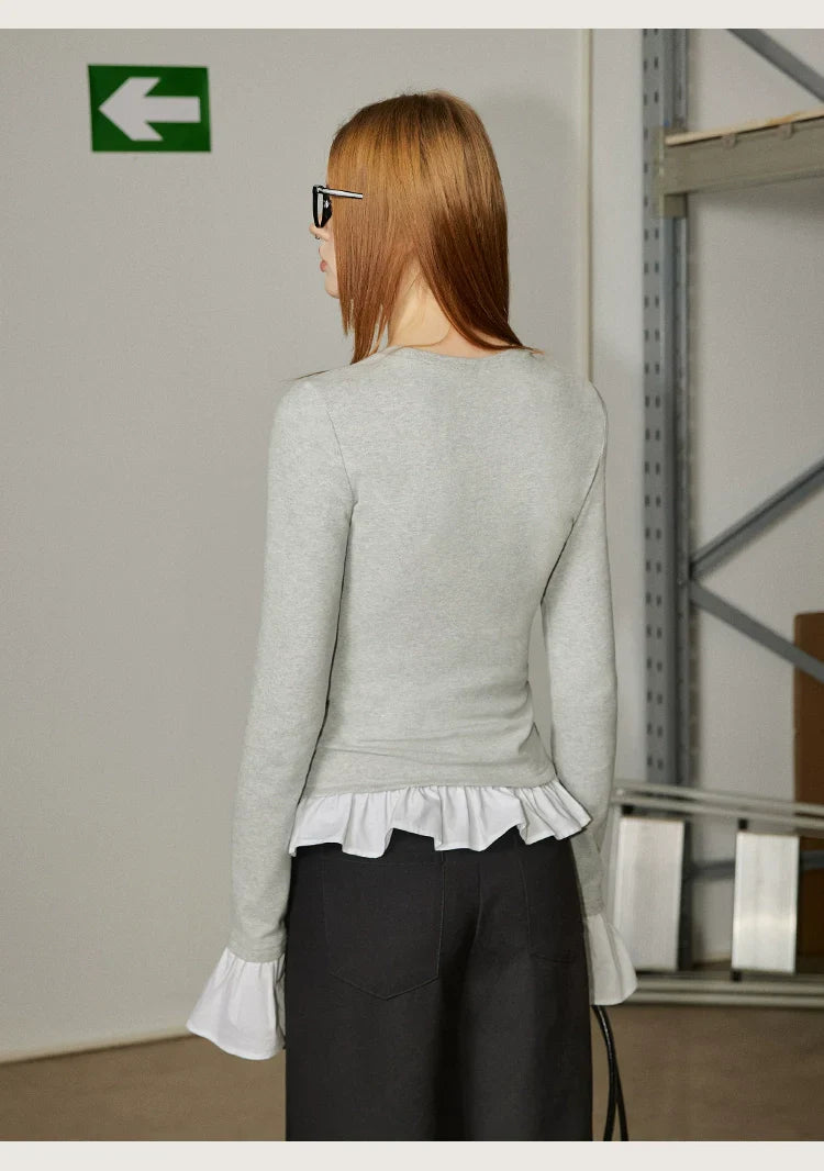Fake Two-piece Long Sleeve T-shirt