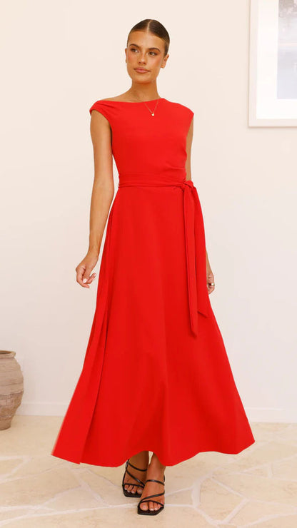 Office Solid Color Lacing Dress