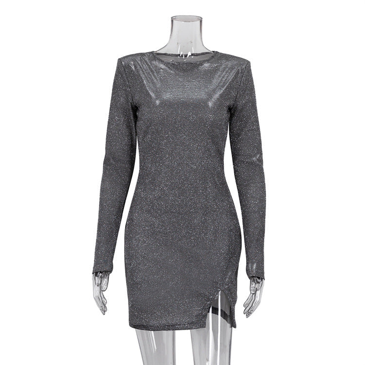Flash Long Sleeved Dress for Slim Fit Sheath Dress