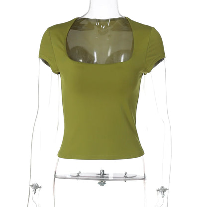 Nasra Flutter Sleeve Crop Top