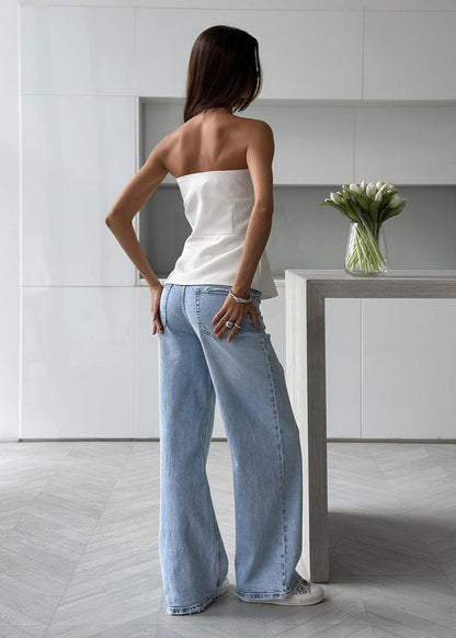 Opal Edge - Strapless Peplum Bustier Top