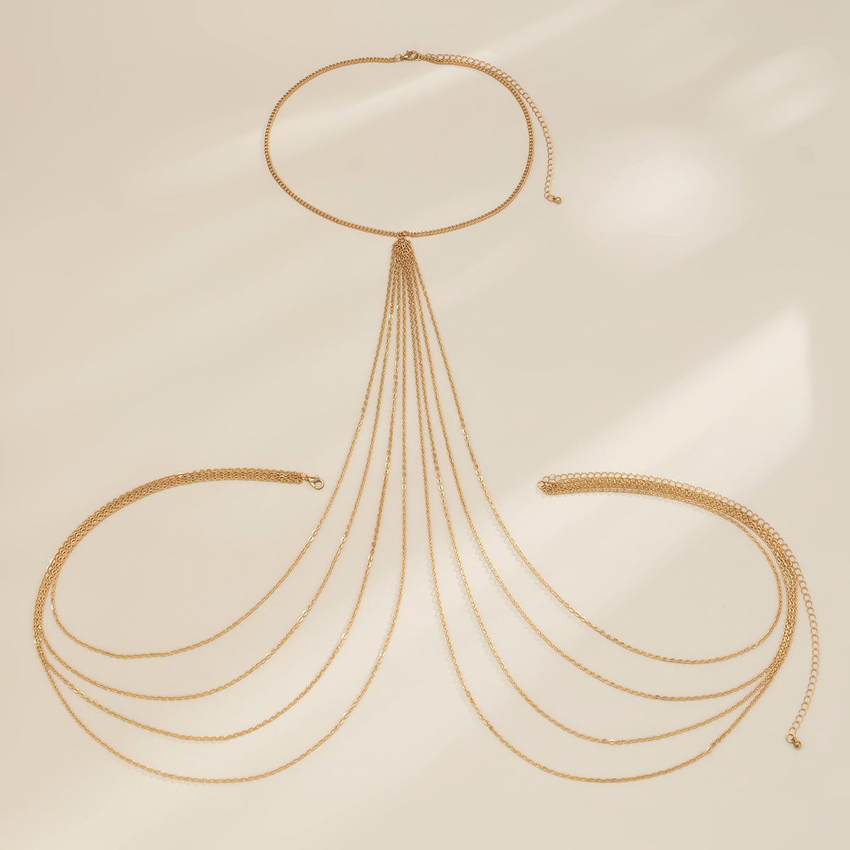 Sexy Minimalist Multi Layer Tassel Chest Body Chain