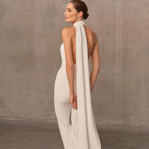Backless Jumpsuit Cocktail Host Annual Meeting Performance