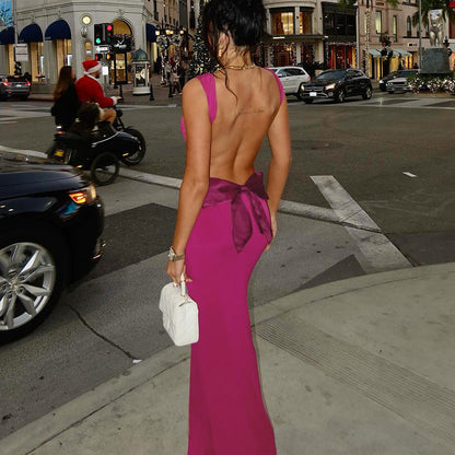 Noella Dress - Rose Red