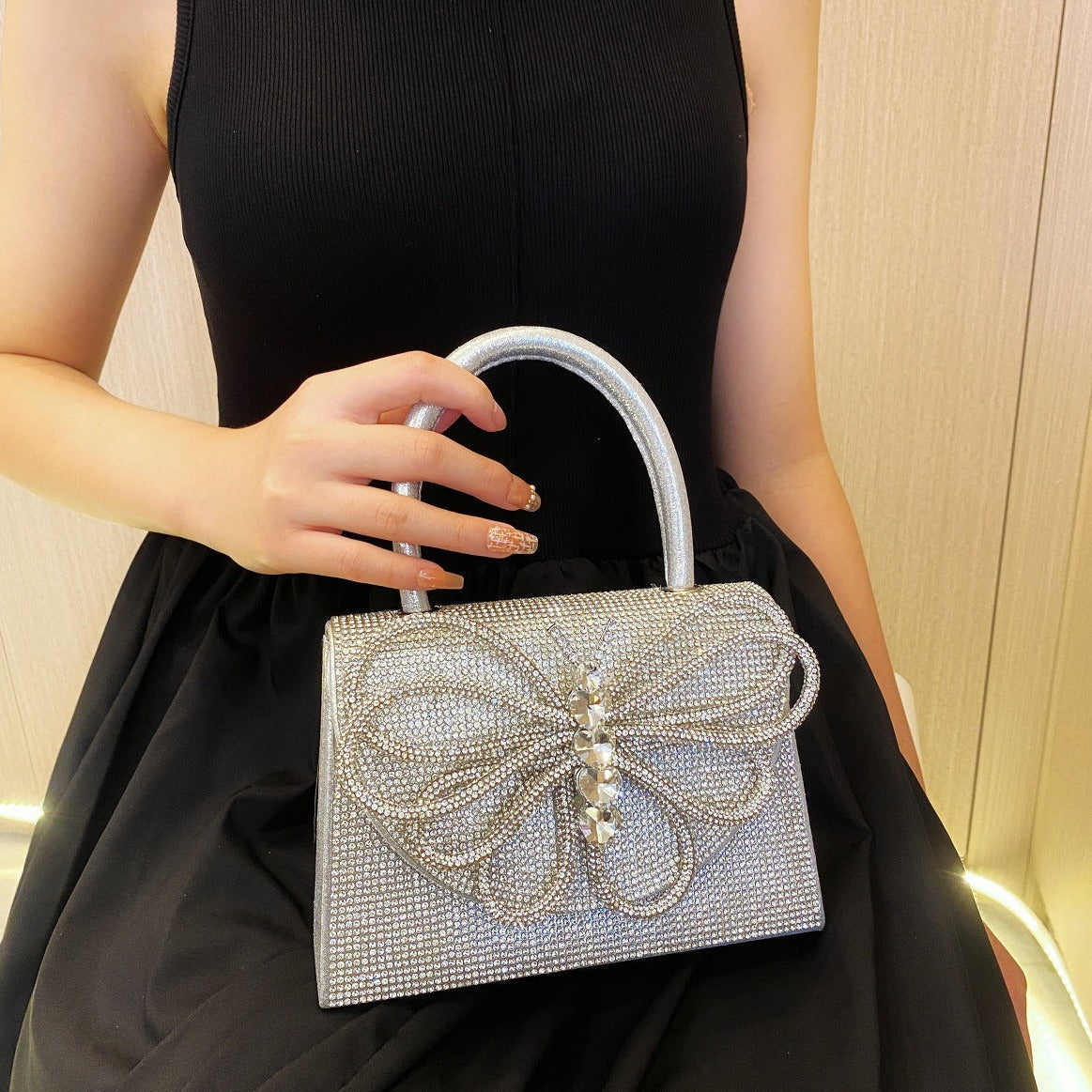 Rhinestone Butterfly Handbag