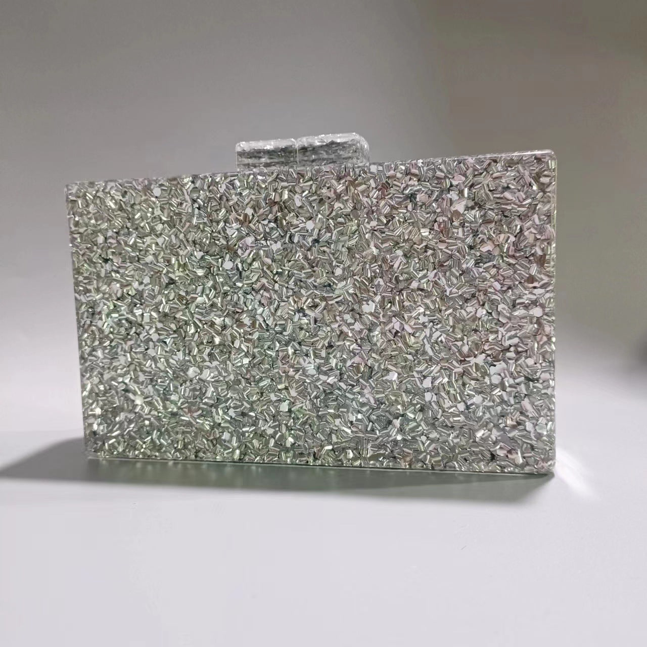 Sequined Acrylic Clutch Bag by Denise