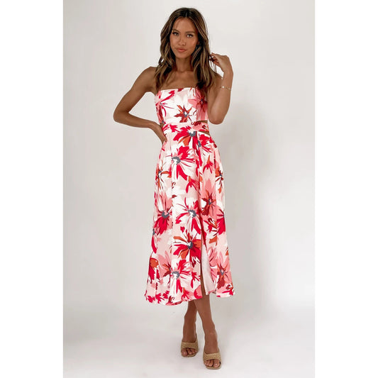 Digital Floral Print Fresh Vestidos Sweet Back Lace-up Estampado Floral Dress