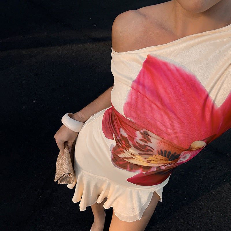 Corbin Floral Asymmetric Mini Dress