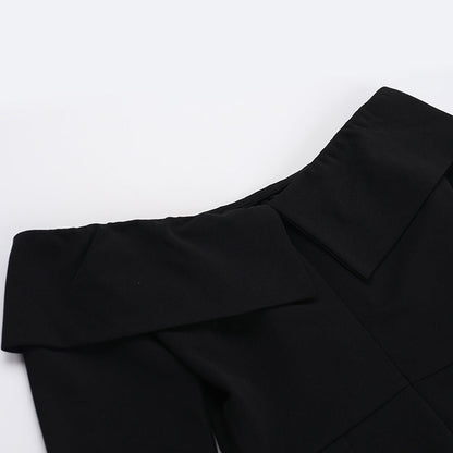 Barbara 2.0 Off Shoulder Mini dress-Black
