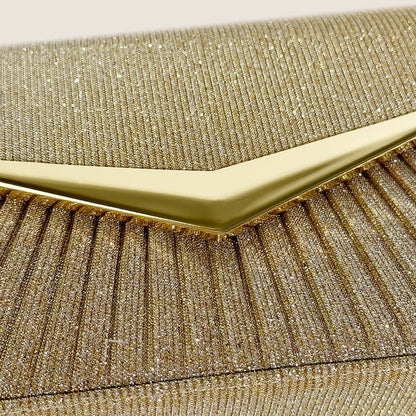 Shiny Pleated Clutch by Amy