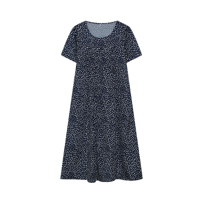Wildflower Print Pleated Scoop Neck Pocket Midi Dress