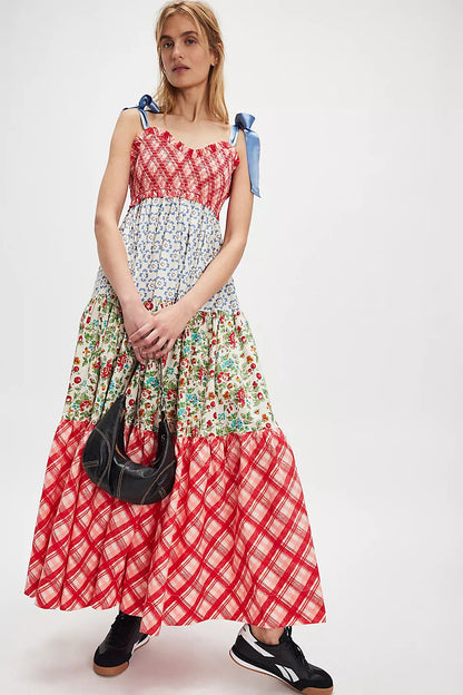 Printing Slip Dress Slim