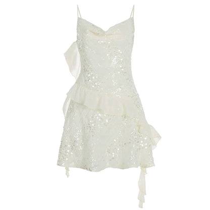 Chyna Sequin Cowl Neck Mini Dress